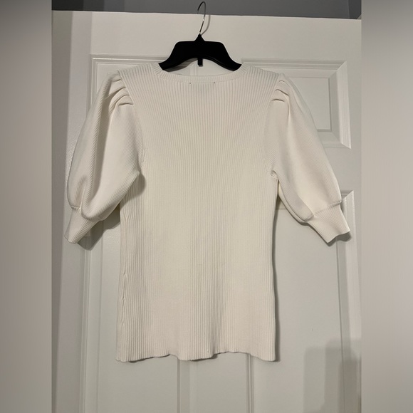 Women’s medium INC by macys thick material puffy sleeves white - Picture 4 of 4